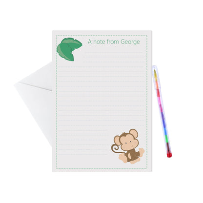Wild Animal Personalised Letter Writing Set - A5 Pack Of 15 Sheets & Envelopes