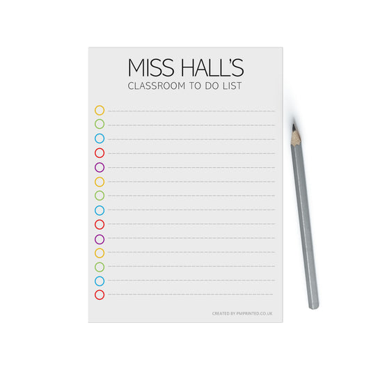 A5 Teacher To do List Notepad