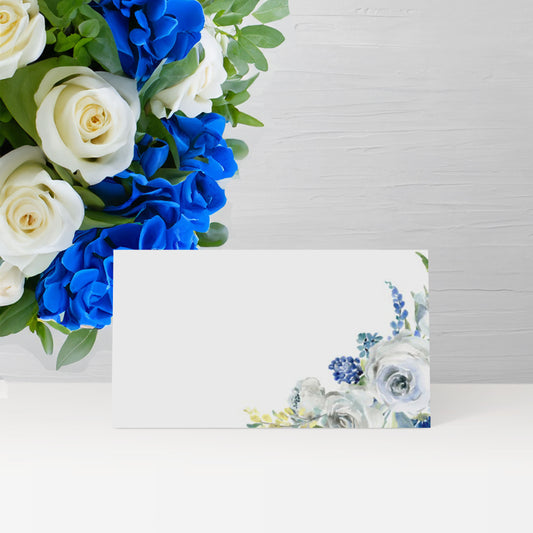 Blank Place Cards - Blue Floral