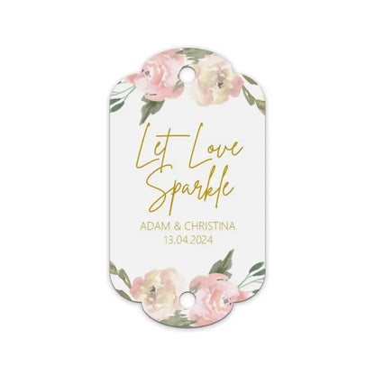 Sparkler Wedding Favour Gift  Tags - Blush Floral