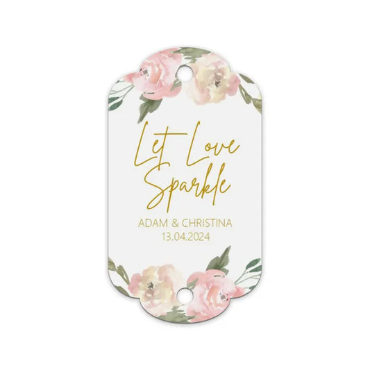 Sparkler Wedding Favour Gift  Tags - Blush Floral