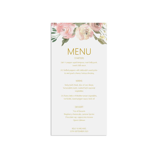 Menu Cards - Blush Floral