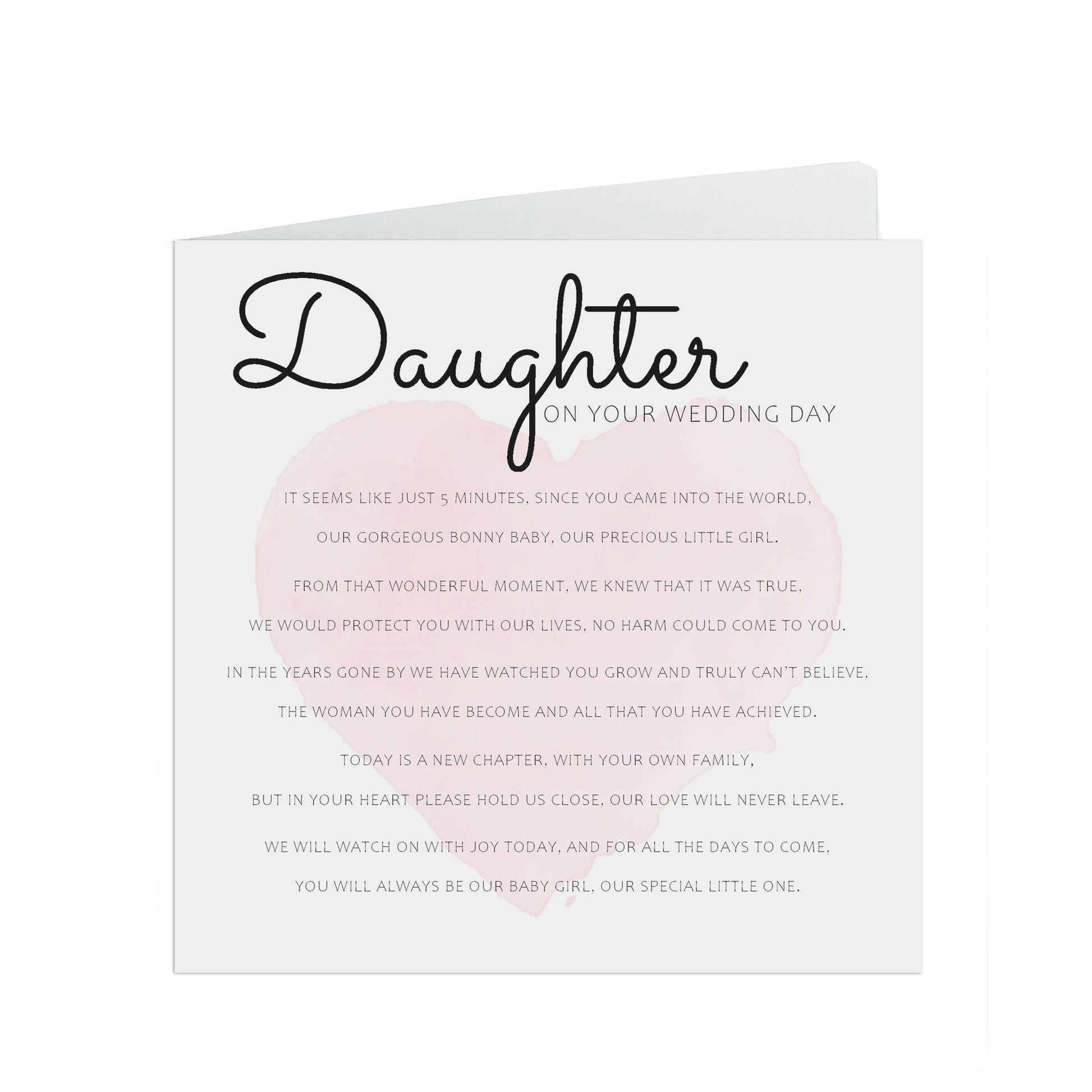 Daughter On Your Wedding Day, Sentimental Wedding Card From Parents - PMPrinted