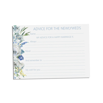 Wedding Advice Cards - Blue Floral