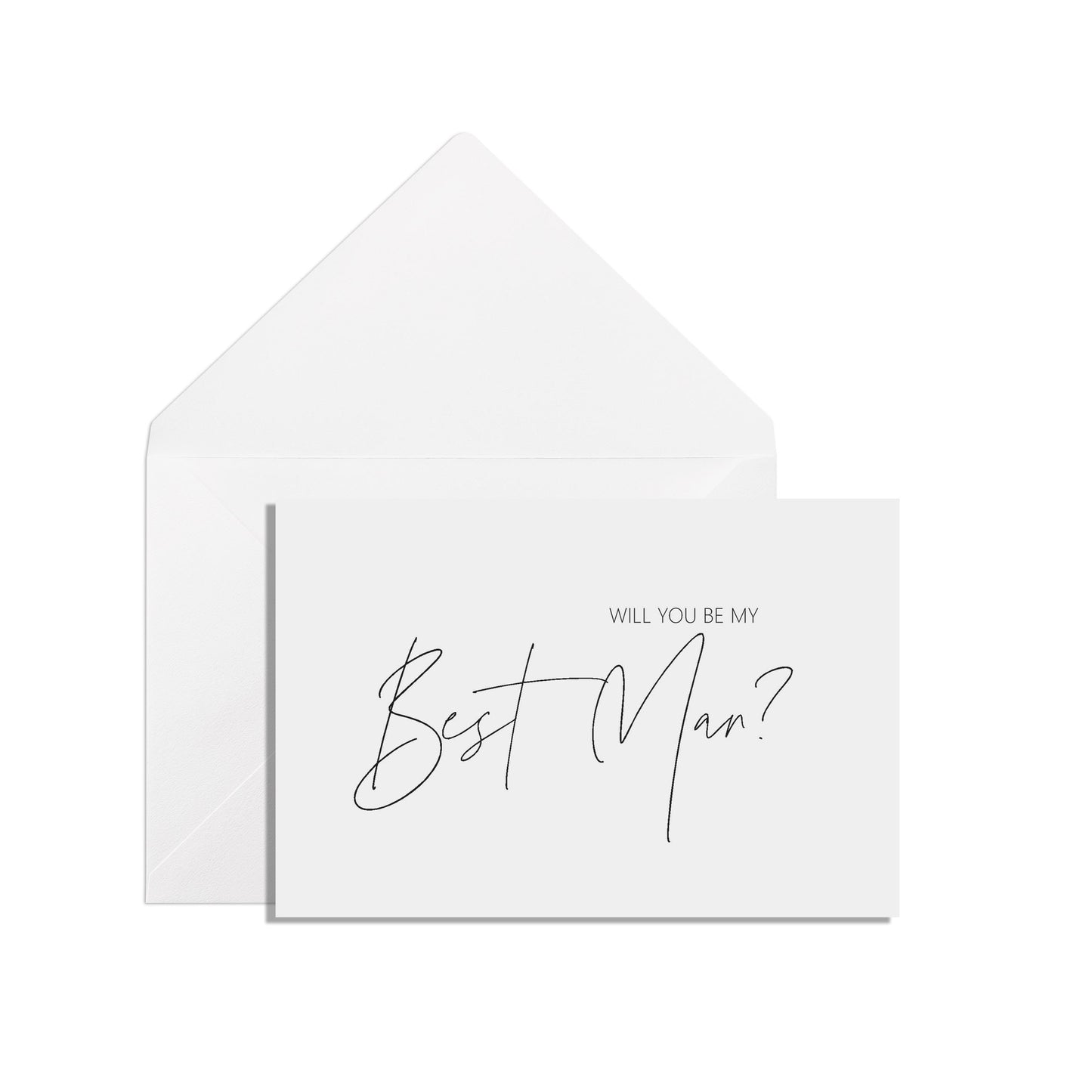Will You Be My Best Man? A6 Black & White Proposal Card With White Envelope
