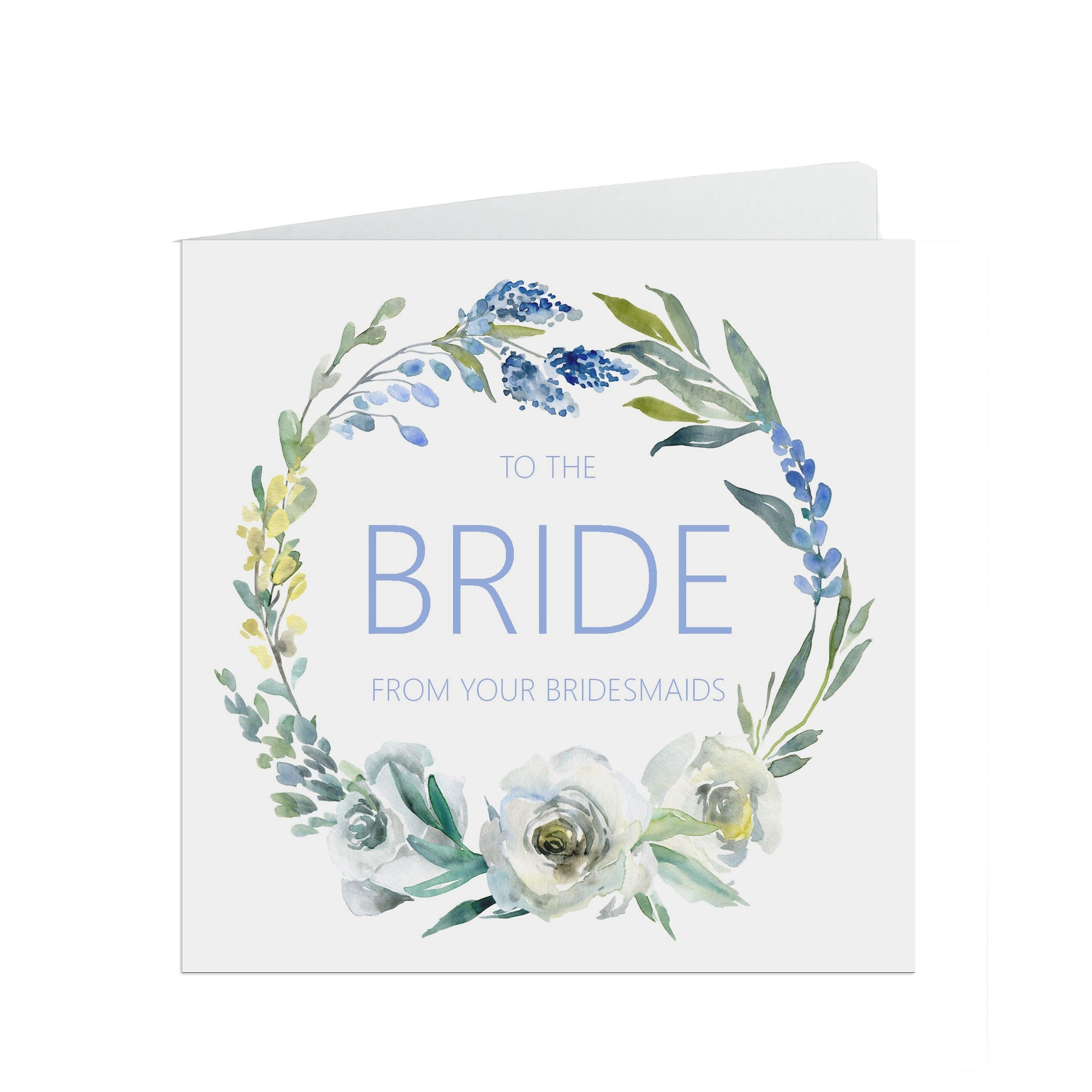 Bride From Your Bridesmaids Wedding Card - Blue Floral