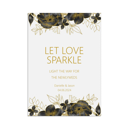 Black & Gold Let Love Sparkle Wedding Sign - 3 Sizes Available