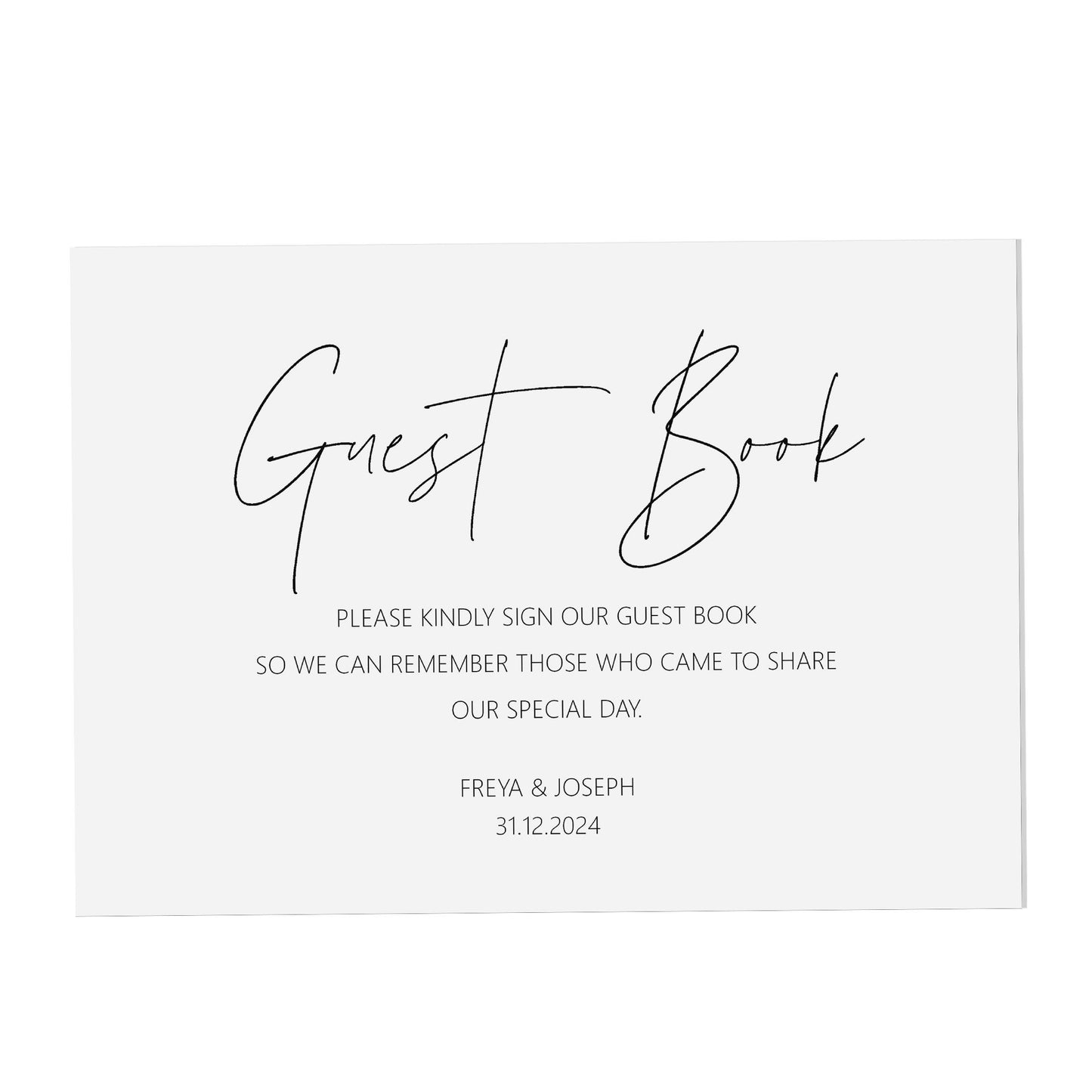 Wedding Sign - Guest Book , Personalised Black & White A5, A4 Or A3 Sign