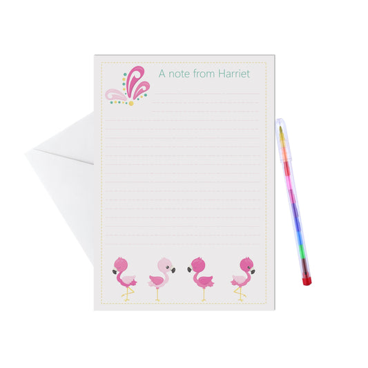 Flamingo Personalised Letter Writing Set - A5 Pack Of 15 Sheets & Envelopes - PMPrinted