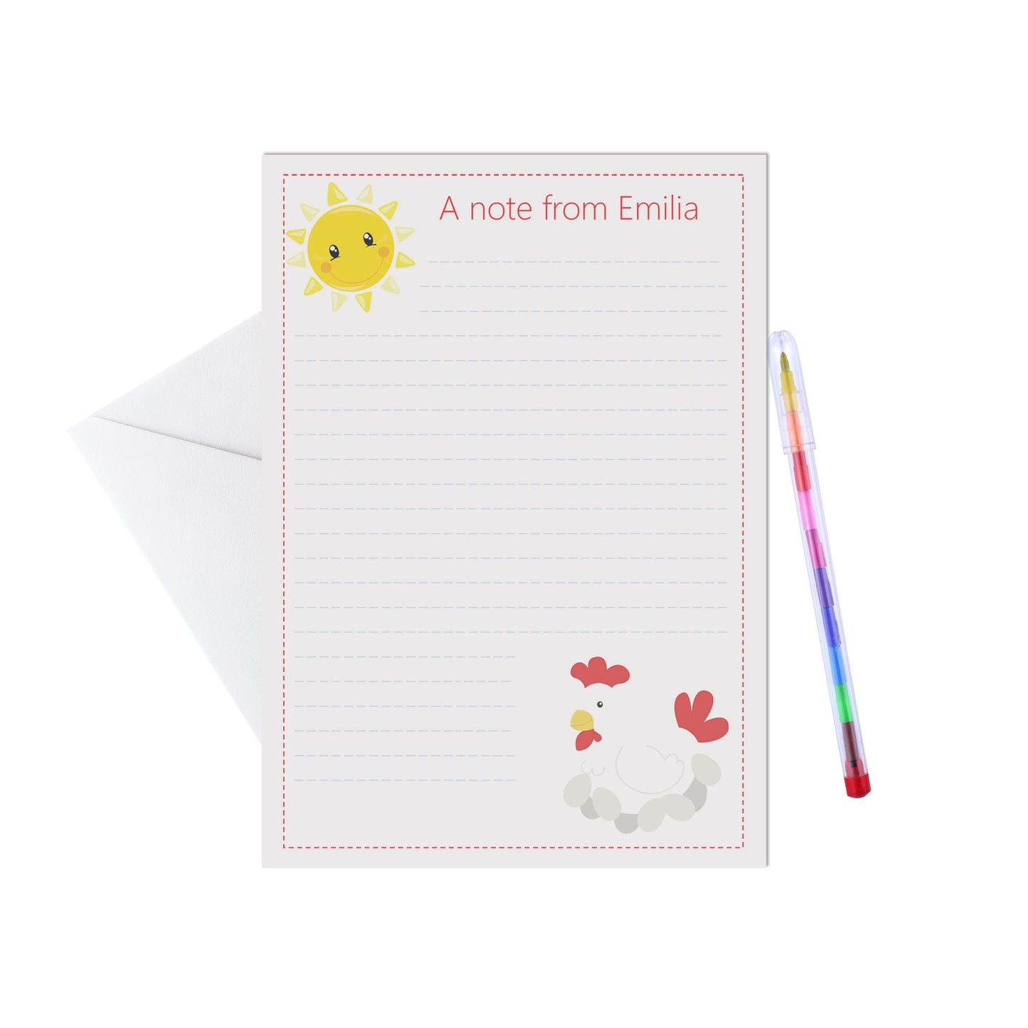 Farm Animals Personalised Letter Writing Set - A5 Pack Of 15 Sheets & Envelopes - PMPrinted