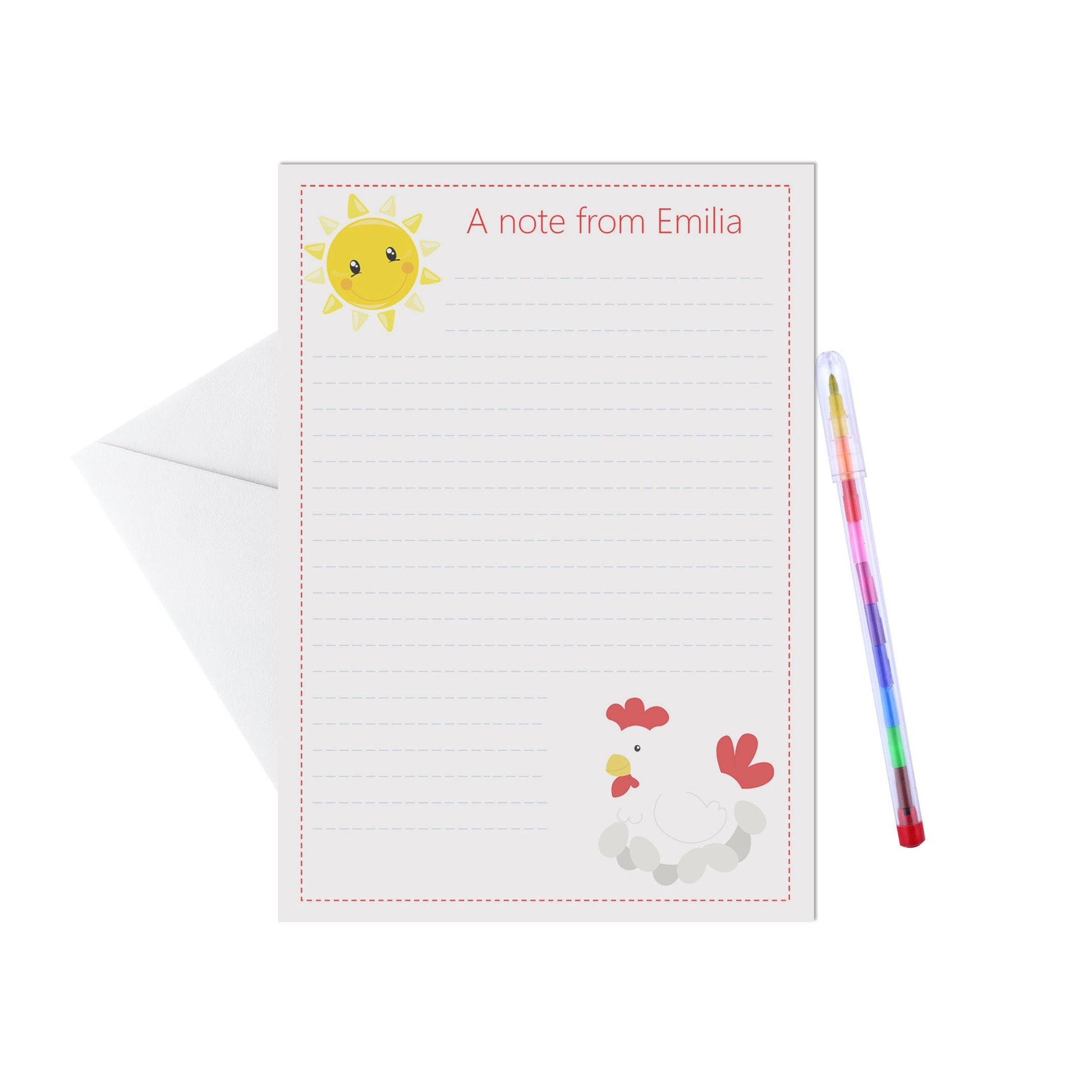 Farm Animals Personalised Letter Writing Set - A5 Pack Of 15 Sheets & Envelopes - PMPrinted