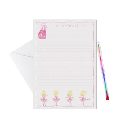 Ballet Dancer Personalised Letter Writing Set - 15 Sheets & Envelopes - Lots Of Designs