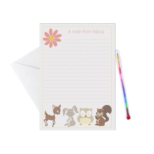 Woodland Personalised Letter Writing Set - A5 Pack Of 15 Sheets & Envelopes - PMPrinted