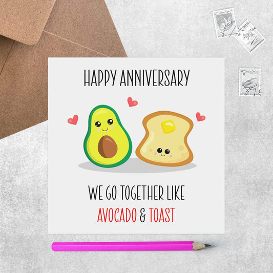 Anniversary Pun Card, You're The Avocado To My Toast