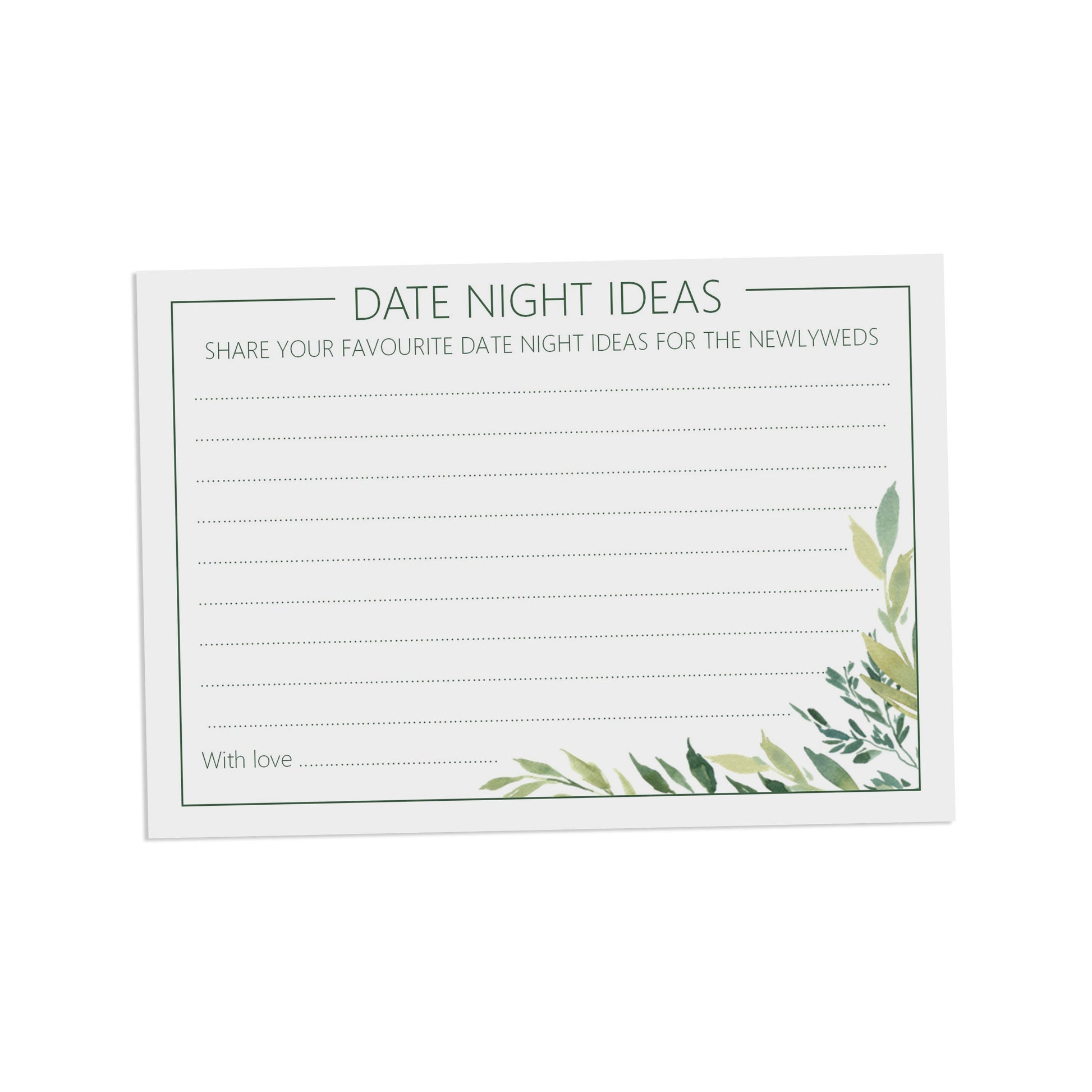 Date Night Advice Cards - Greenery