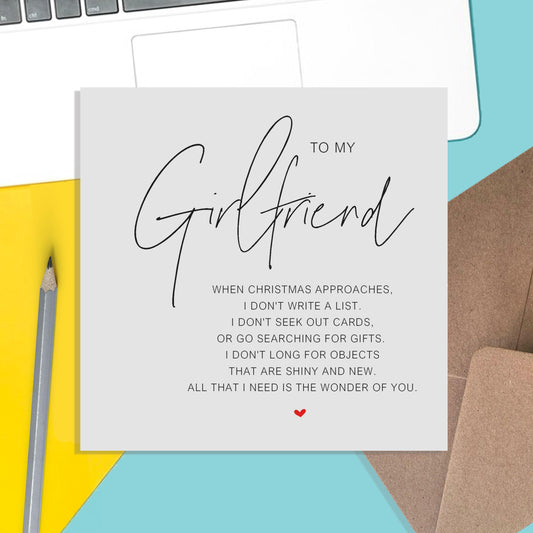 Girlfriend Christmas Card, Romantic Poem Christmas Card - PMPrinted