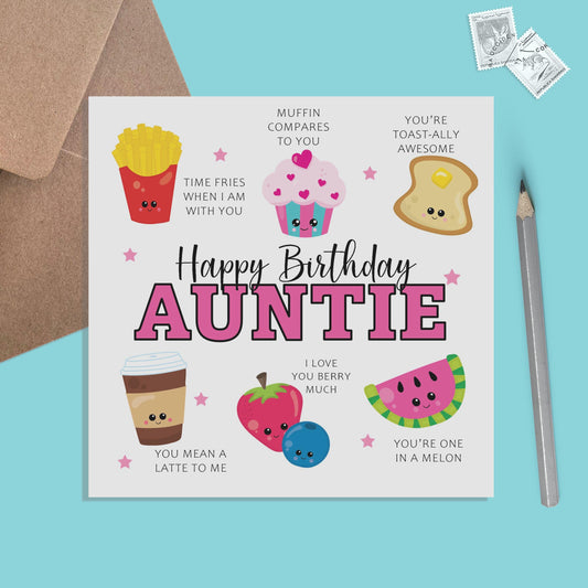 Auntie Birthday Card - Funny Auntie Pun Birthday Card - PMPrinted
