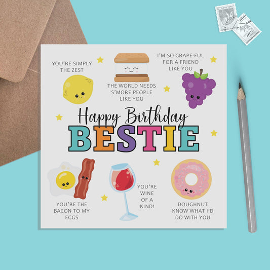 Bestie Birthday Card - Funny Pun Card For Best Friend - PMPrinted