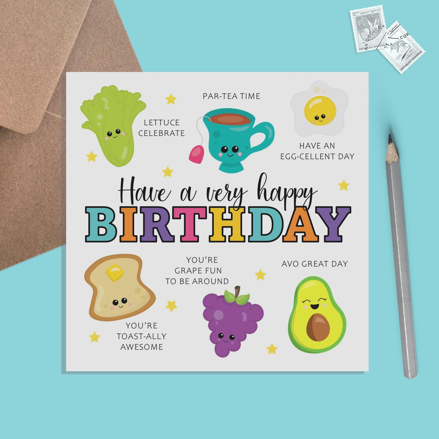 Pun Birthday Card - Funny Pun Card - Have A Happy Birthday - PMPrinted
