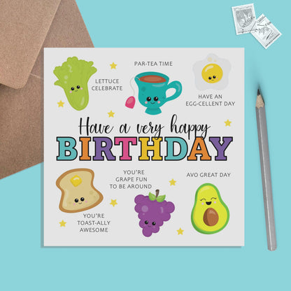 Pun Birthday Card - Funny Pun Card - Have A Happy Birthday - PMPrinted