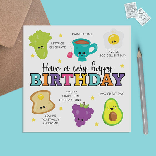Pun Birthday Card - Funny Pun Card - Have A Happy Birthday - PMPrinted