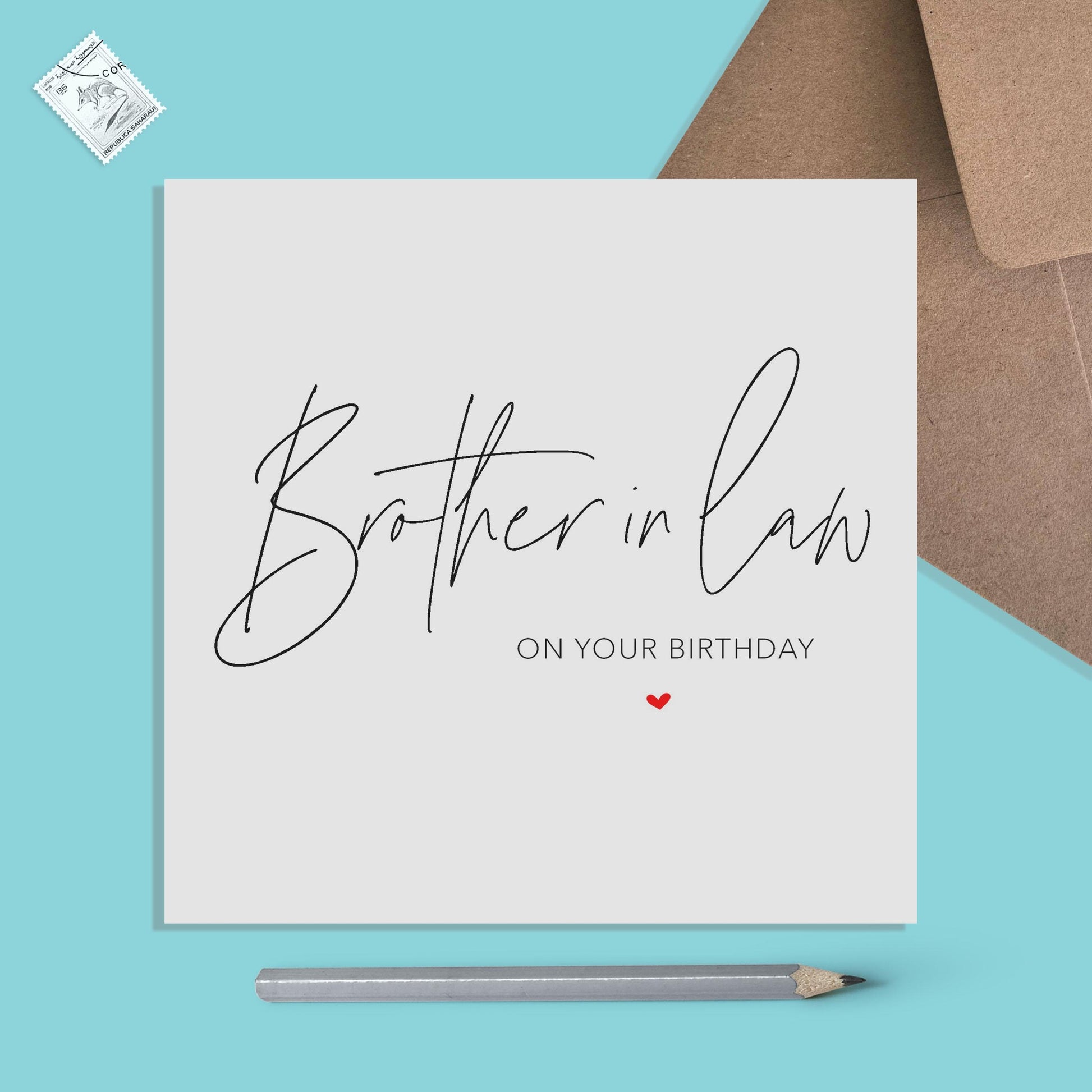Brother In Law Birthday Card, Simple Elegant Card - PMPrinted