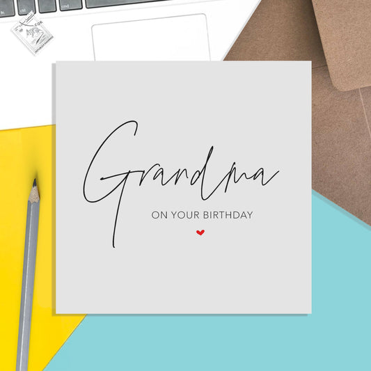Grandma Birthday Card, Simple Elegant Design - PMPrinted