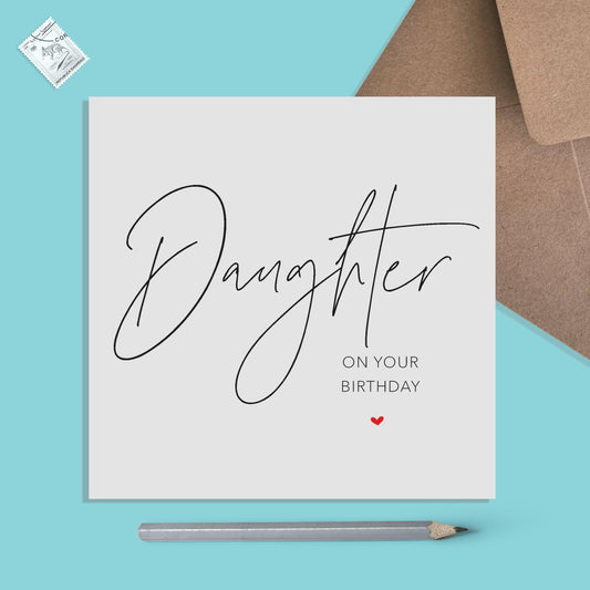 Daughter Birthday Card, Simple Birthday Card - PMPrinted