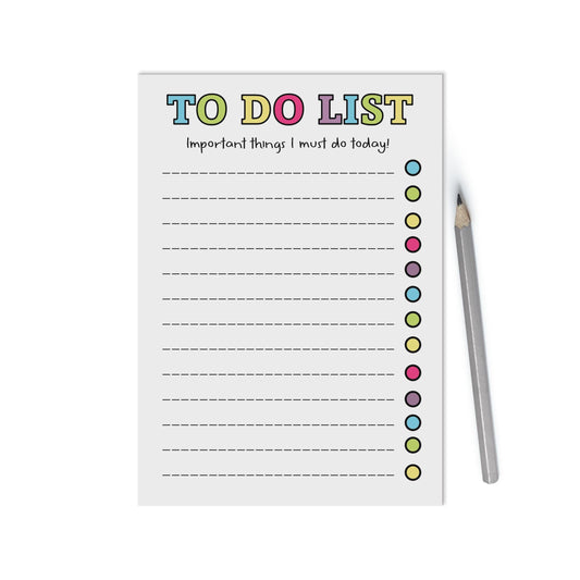 Pocket To Do List Notepad, Jotter Pad With 50 Tear Off Pages, Colourful Productivity Organiser Notepad - PMPrinted