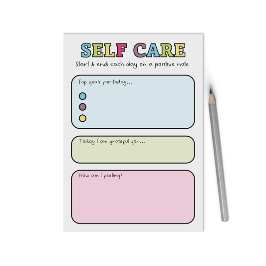 Self Care Daily A6 Notepad - Encourage Positive Mental Health - PMPrinted