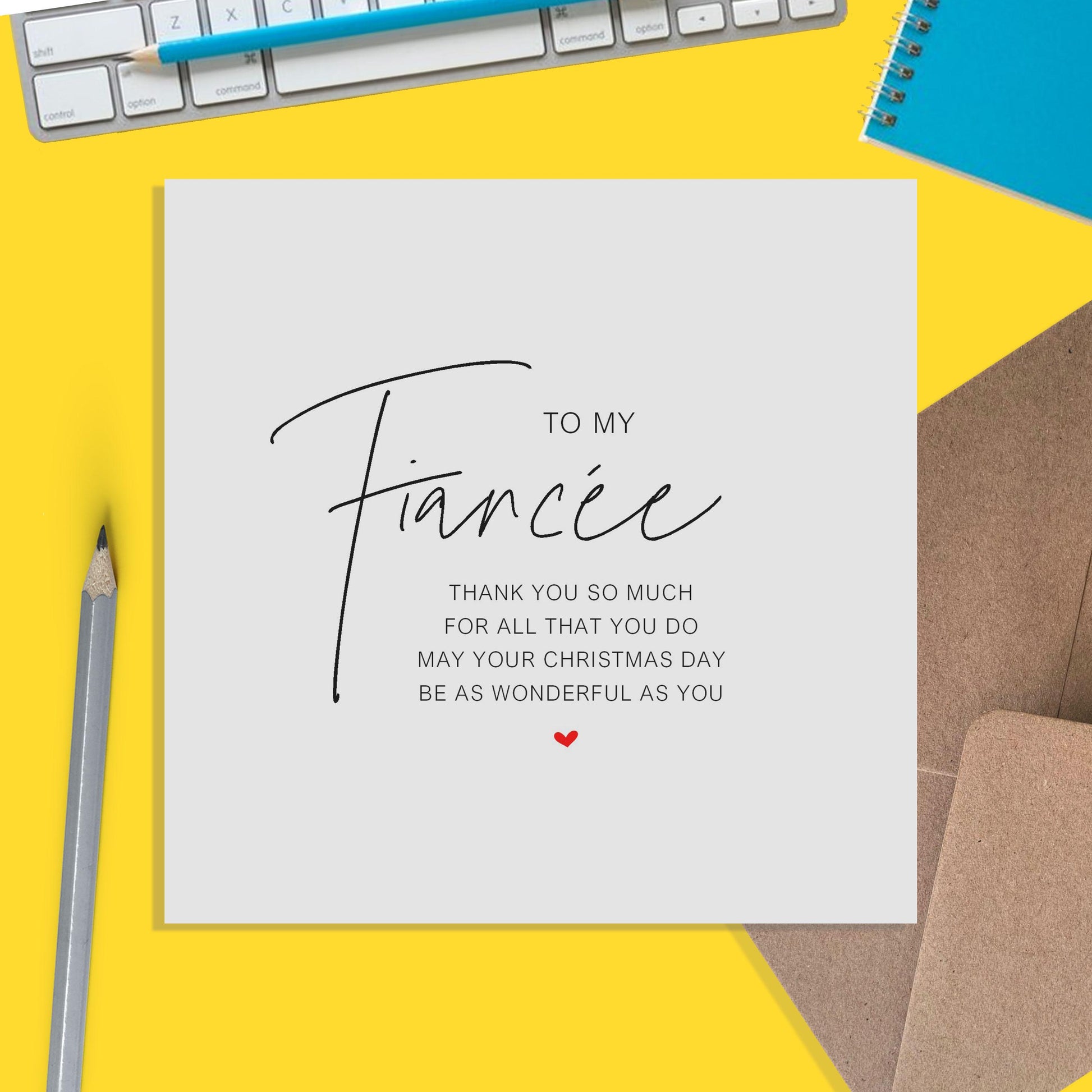 Fiancée Christmas Card - For All That You Do - Romantic Poem Christmas Card - PMPrinted