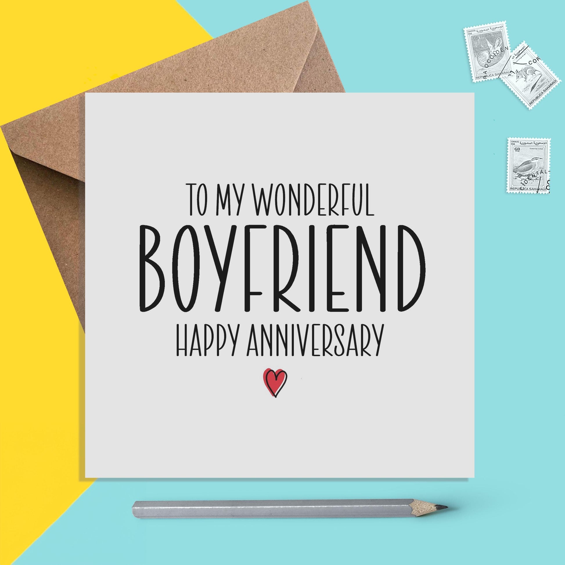 Wonderful Boyfriend - Anniversary Card