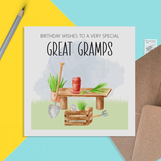 Great Gramps Birthday Card, Gardening Design - PMPrinted