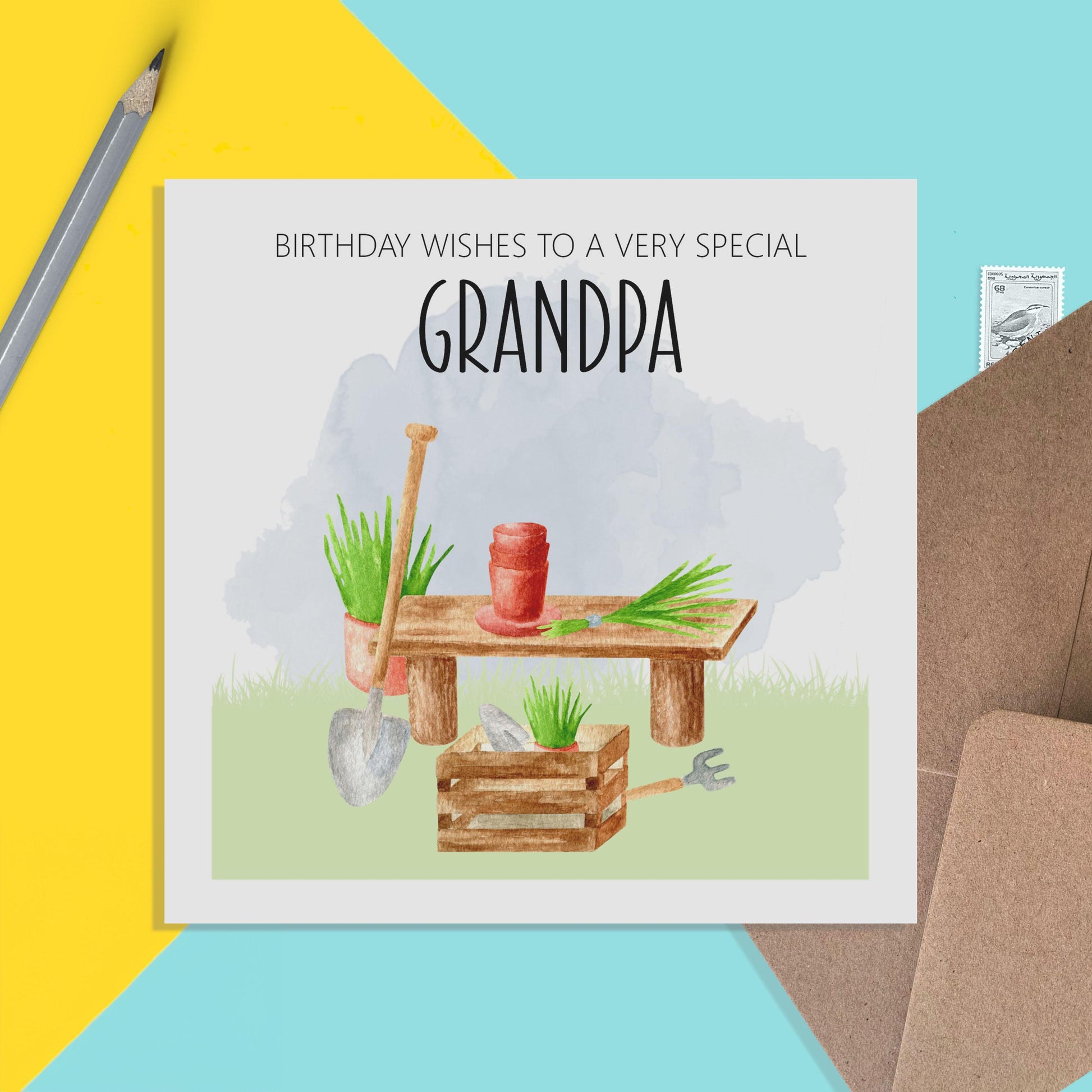 Grandpa Birthday Card, Gardening Design - PMPrinted