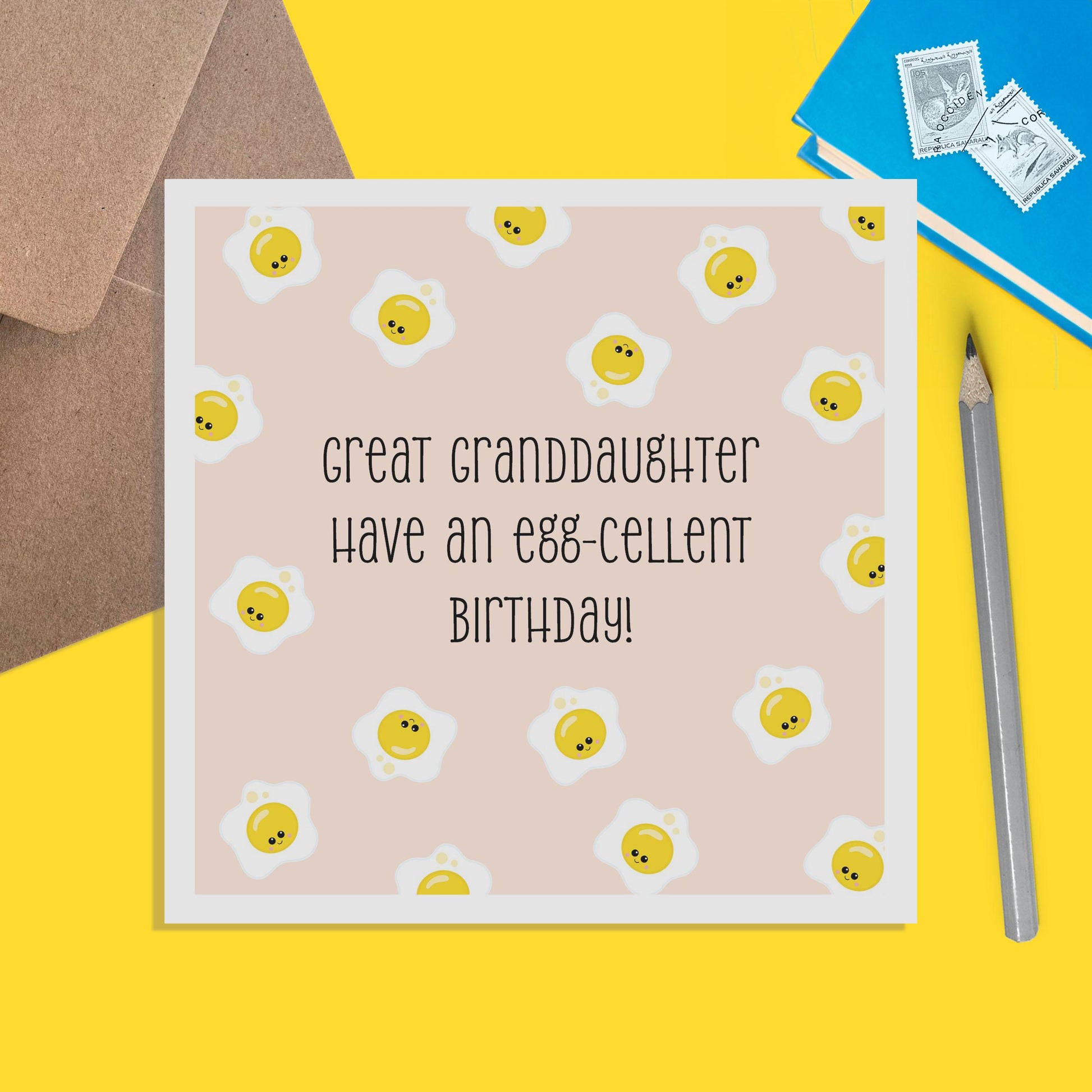Great Granddaughter Have An Egg-cellent Birthday Card - PMPrinted