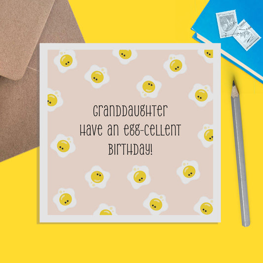 Granddaughter Have An Egg-cellent Birthday Card - PMPrinted