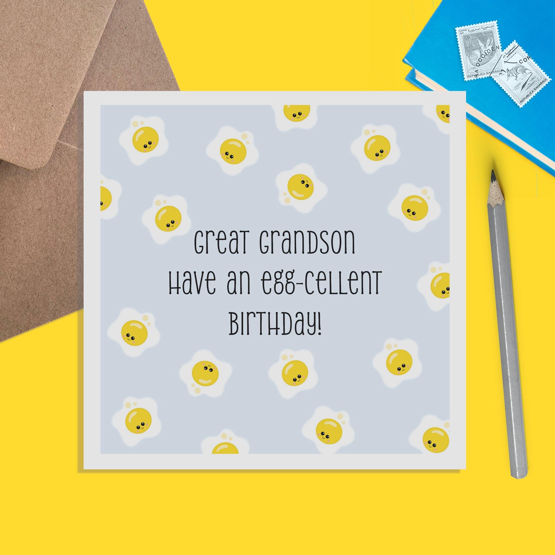 Great Grandson Have An Egg-cellent Birthday Card - PMPrinted