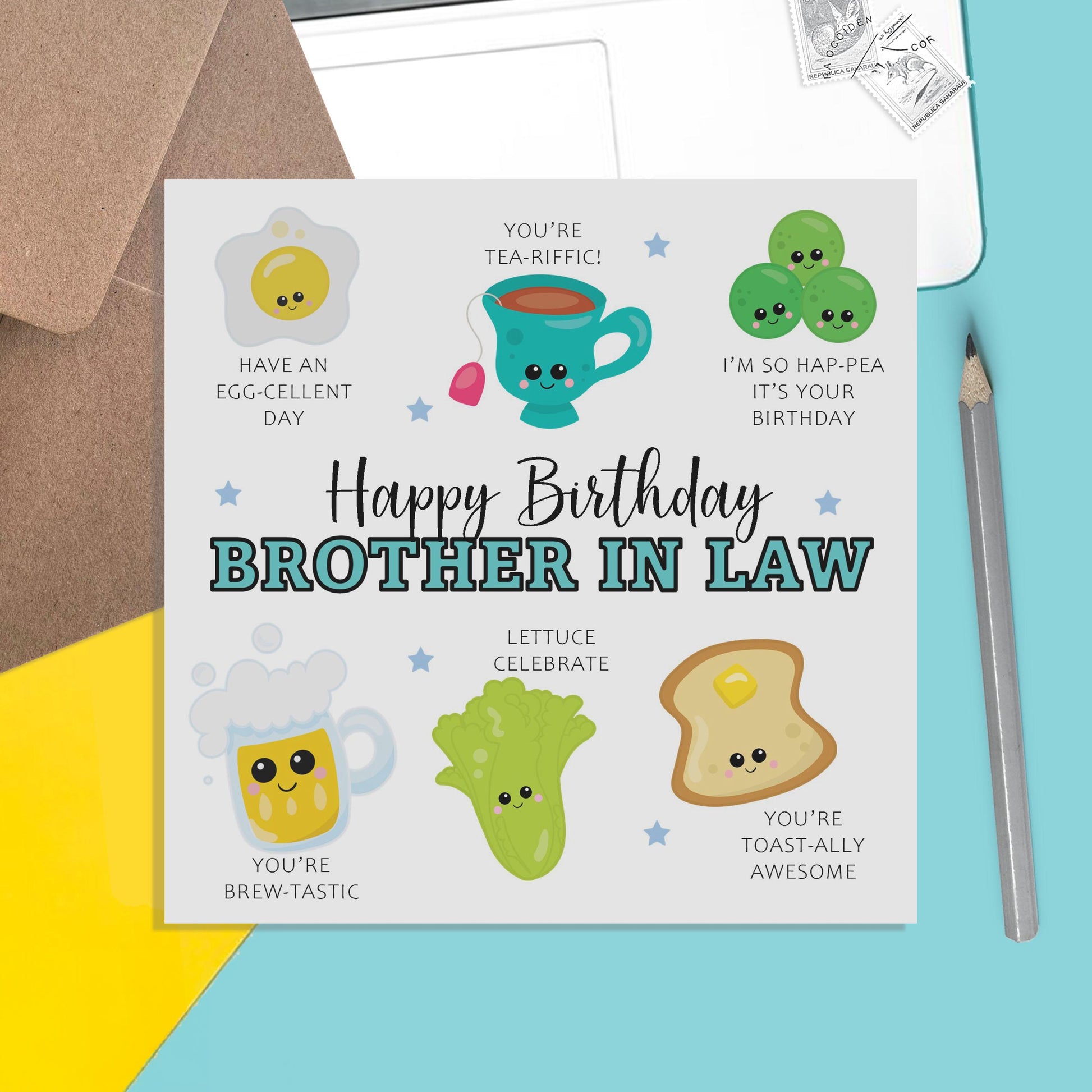 Brother In Law Birthday Card - Funny Brother In Law Pun Birthday Card - PMPrinted
