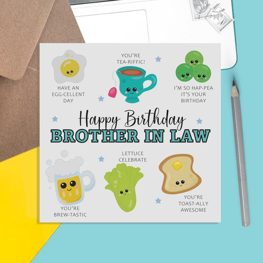 Brother In Law Birthday Card - Funny Brother In Law Pun Birthday Card - PMPrinted