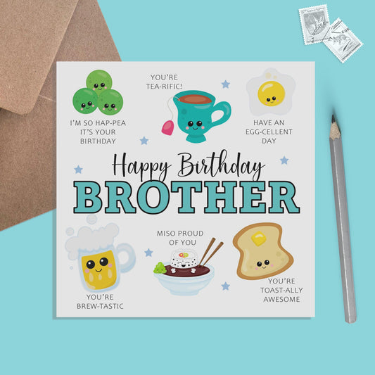 Brother Birthday Card - Funny Brother Pun Birthday Card - PMPrinted