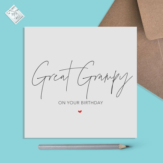 Great Grampy Birthday Card, Simple Elegant Design - PMPrinted