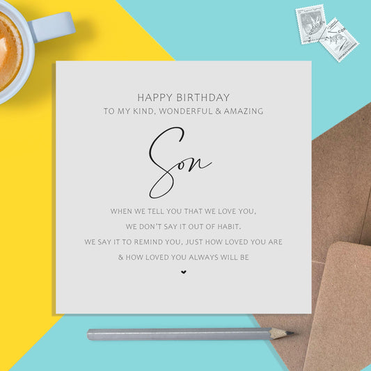 Son Birthday Card, We Love You Simple Birthday Card - PMPrinted