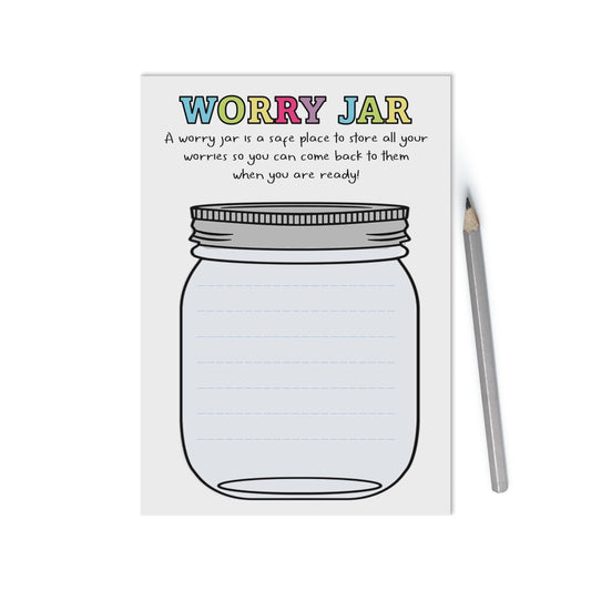 Worry Jar A6 Notepad, Jotter Pad With 50 Tear Off Pages, Colourful Productivity Organiser Notepad - PMPrinted