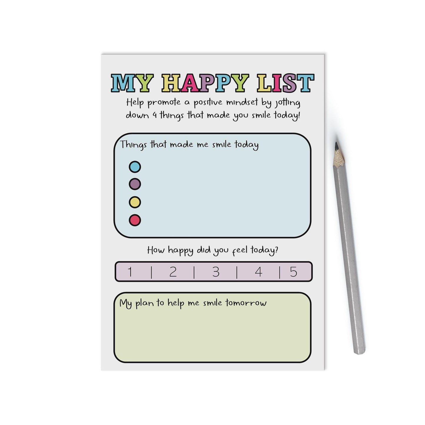 My Happy List A6 Notepad - Find The Hapiness In Everyday - PMPrinted