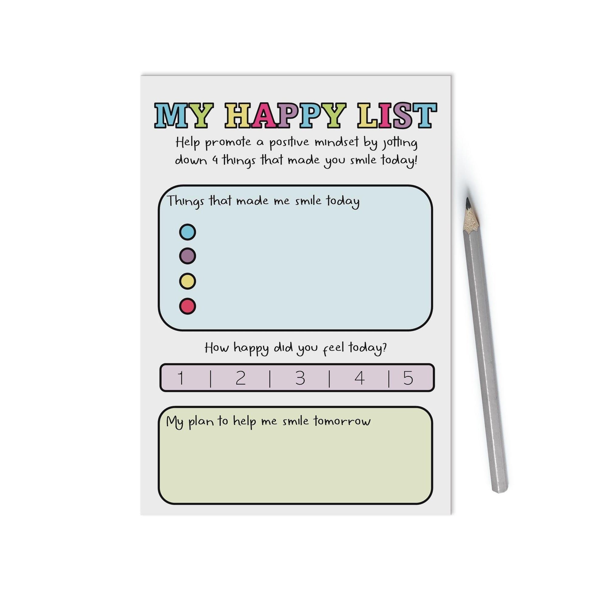 My Happy List A6 Notepad - Find The Hapiness In Everyday - PMPrinted