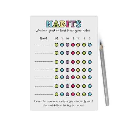 Habit Tracker A6 Notepad - Accountability Is The Key To Success - PMPrinted