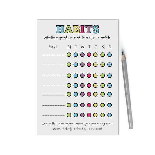 Habit Tracker A6 Notepad - Accountability Is The Key To Success - PMPrinted