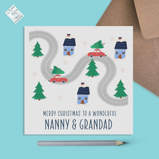 Christmas Card For Nanny And Grandad, Christmas Card For Grandparents From Grandson Or Granddaughter - PMPrinted