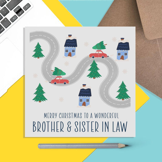 Brother And Sister In Law Christmas Card, Wishing You A Wonderful Christmas - PMPrinted