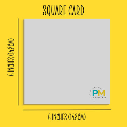 a square card is shown with a yellow background